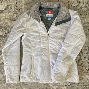 Columbia Omni-Heat White Grey Puffer Jacket Medium
